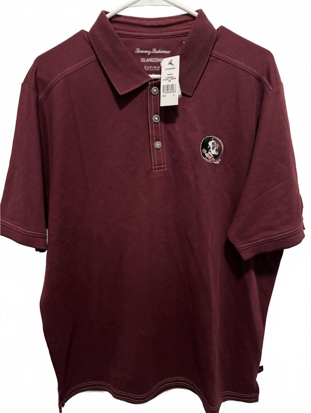 Tommy Bahama IslandZone Supima Polo Shirt Size L Burgundy